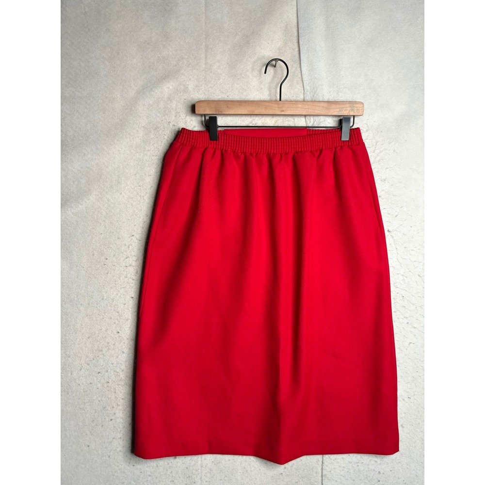 Vtg Blair Boutique Red Pencil Skirt Elastic Waist Made in USA Size 14.5